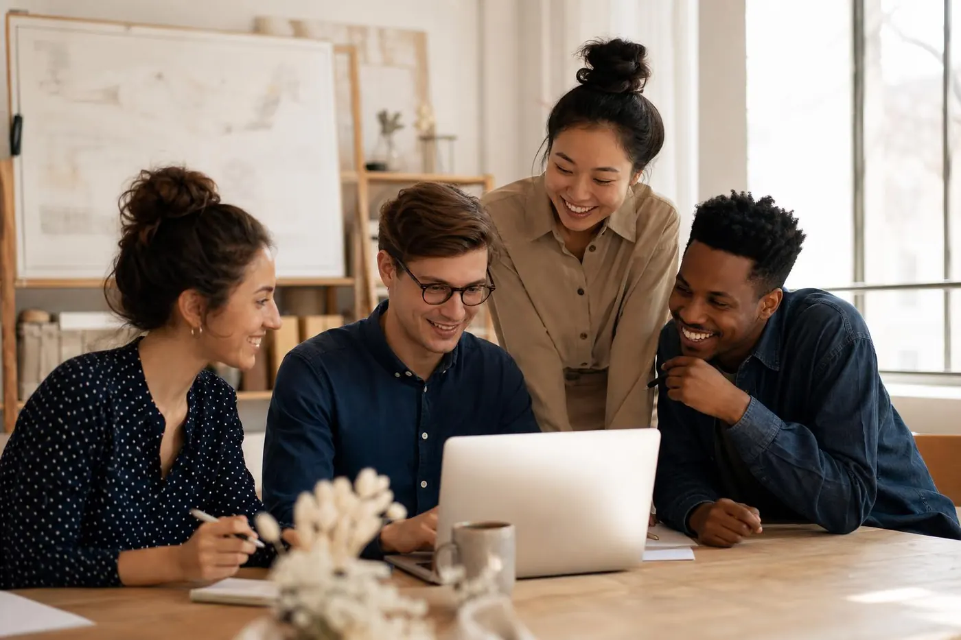 Service business owner reviewing growth strategy